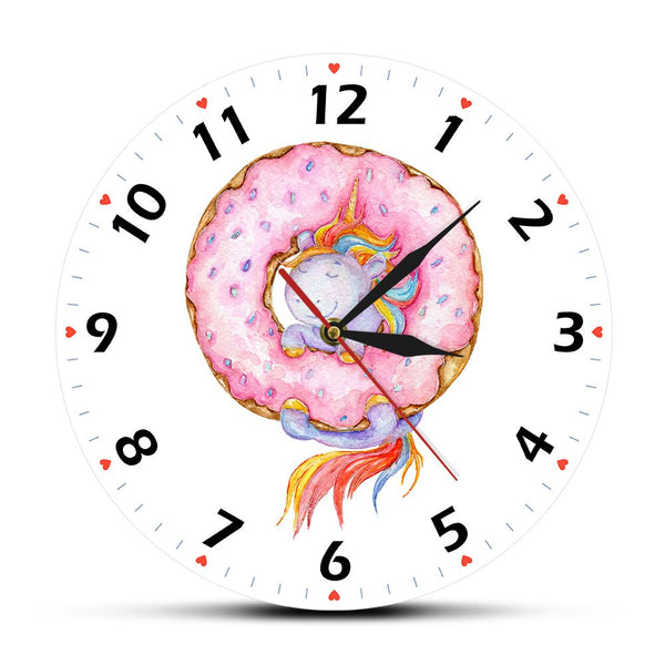 Pink Unicorn Clock